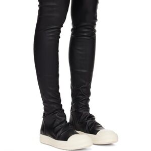 RICK OWENS Black Concordians High Stocking Sneakers